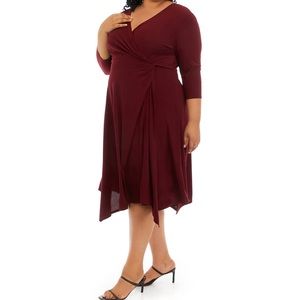 Perceptions Wrap Wait Fit and Flare Dress